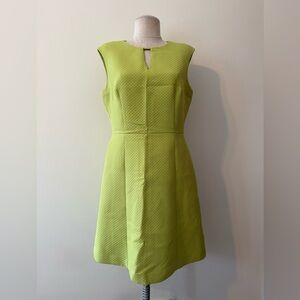 Tahari Arthur S Levine Lime Green Sleeveless Midi Dress